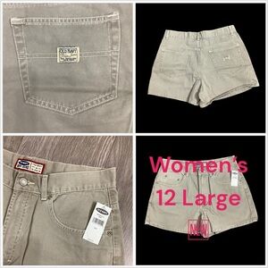 Women's Old Navy 12 Large Shorts Chino Khakis Denim Jeans Khaki Cotton NWT